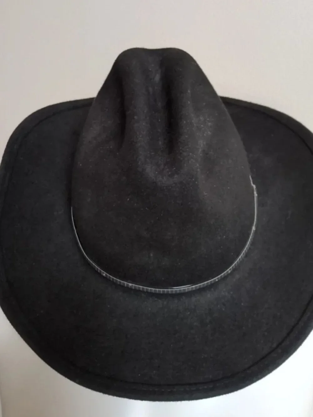 USA Vintage Bailey Black Rowdy 100% Wool Felt Cowboy Western Hat SZ LARGE YOUTH